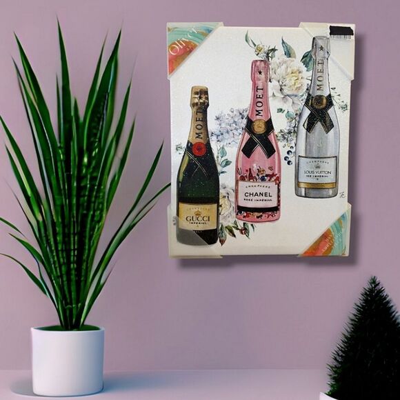 Oliver Gal 14"x11" Champagne Designer Floral Canvas Wall Art Decor NWT - Picture 2 of 15